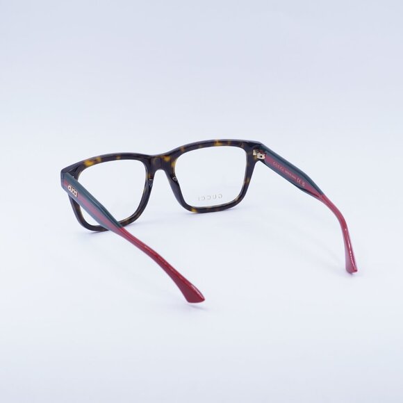 Gucci GG1870O 006 Eyeglasses Havana/Red 56mm Square Frame - Picture 7 of 10